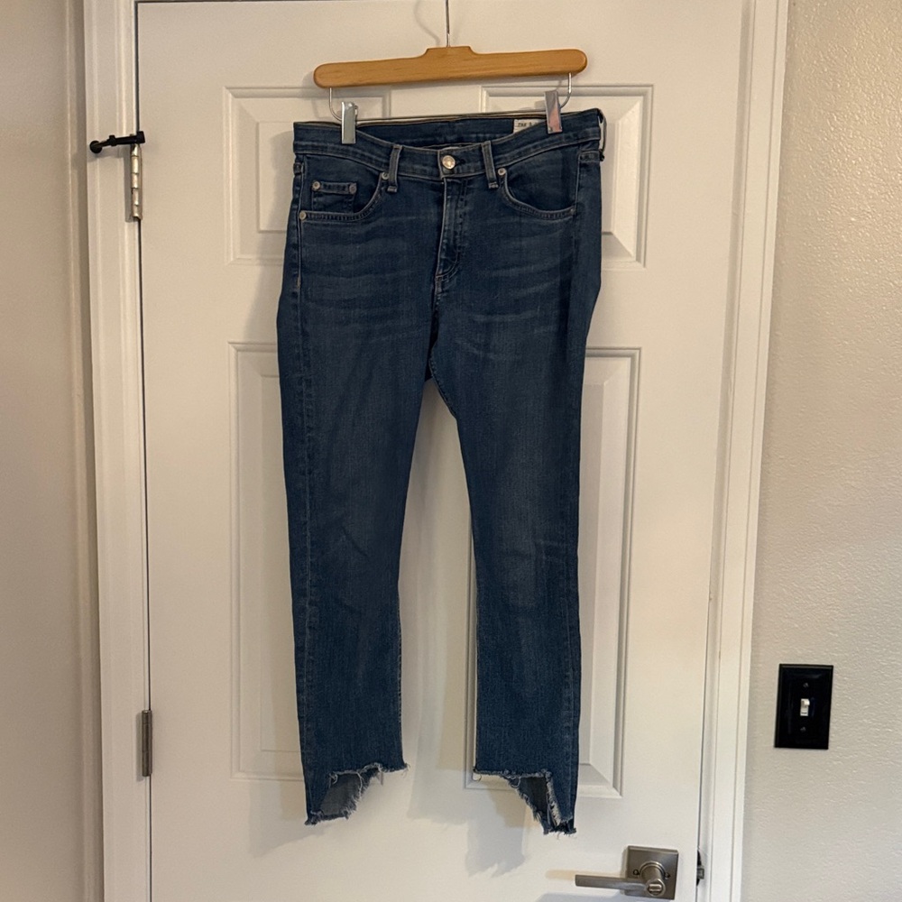 Rag & Bone Asymmetrical Ankle Skinny Jeans Size 30